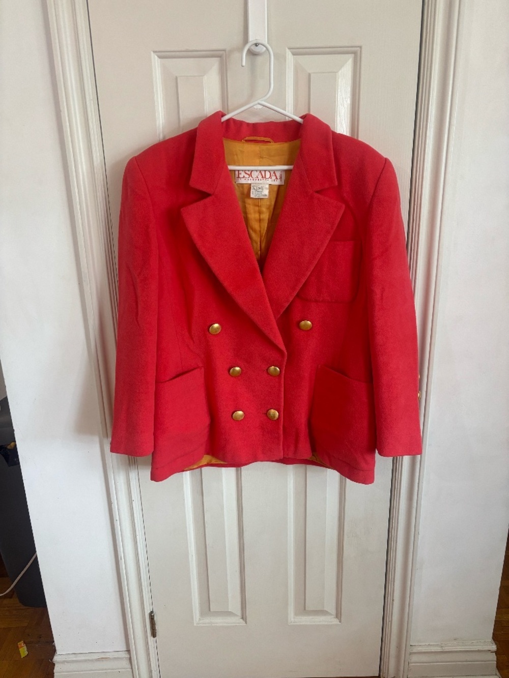 Vintage coral pinky red Escada blazer with gold buttons * accepting offers